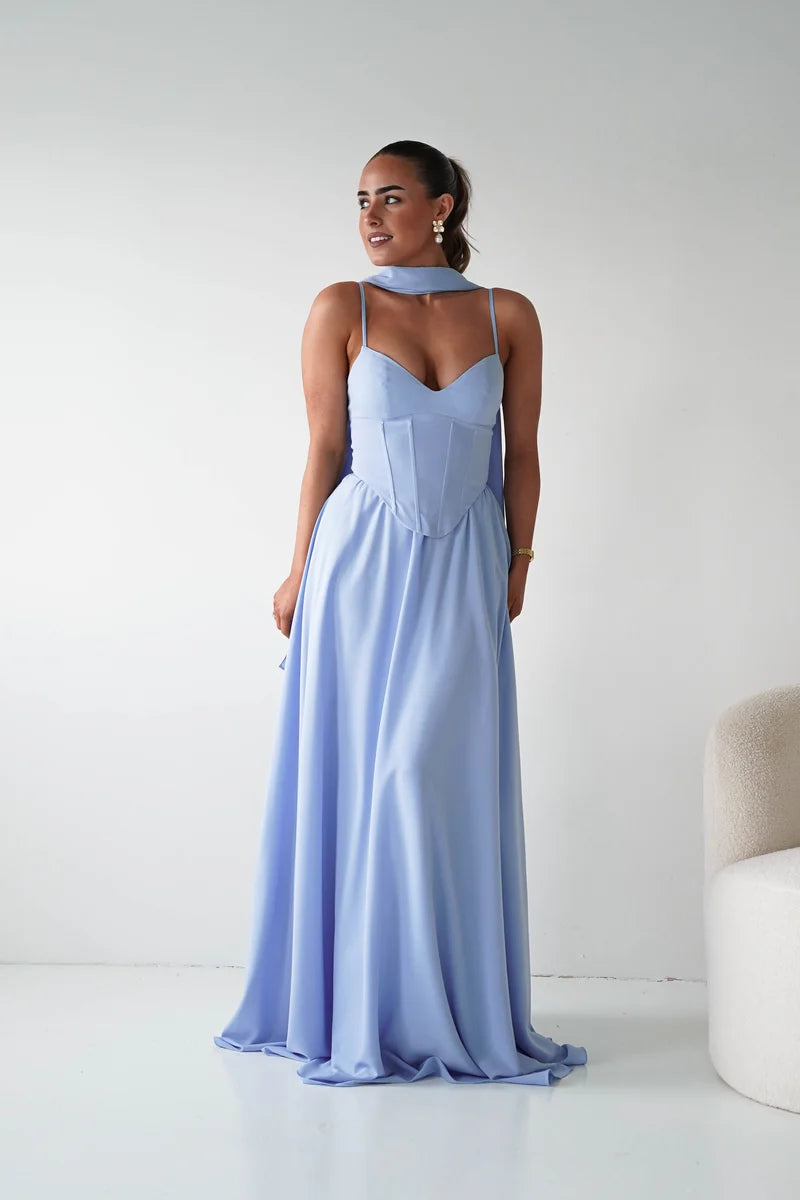 Elegant A-Line Sweetheart Spaghetti Strap Lace-Up Floor-Length Prom Dress