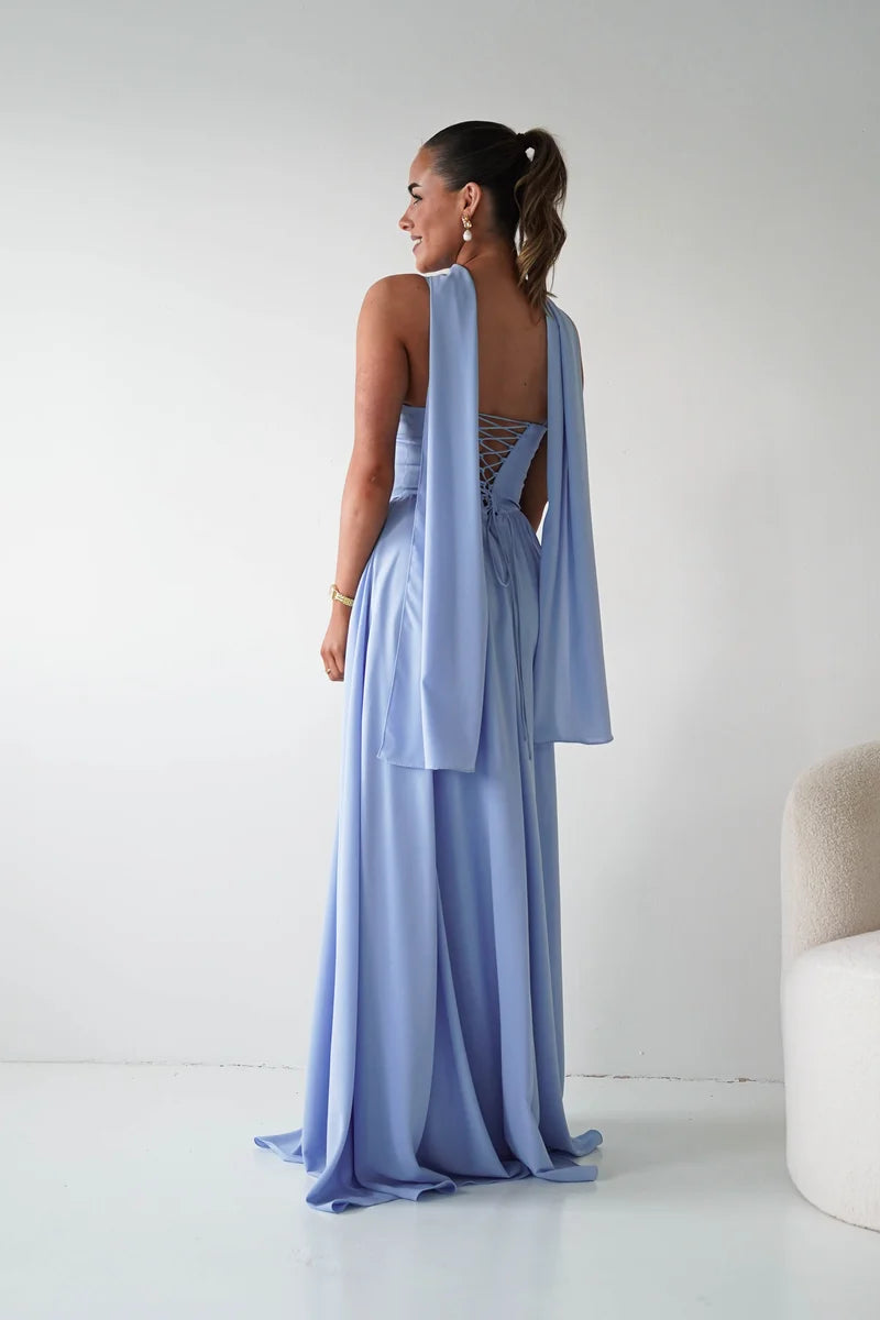 Elegant A-Line Sweetheart Spaghetti Strap Lace-Up Floor-Length Prom Dress