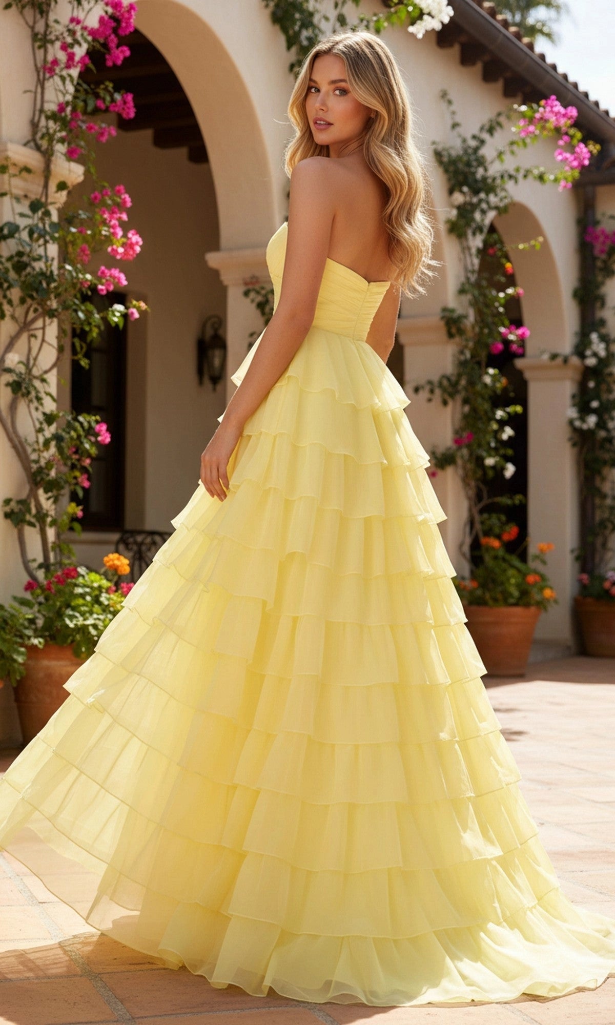 Romantic A Line Sweetheart Strapless Chiffon Floor Length Prom Dress