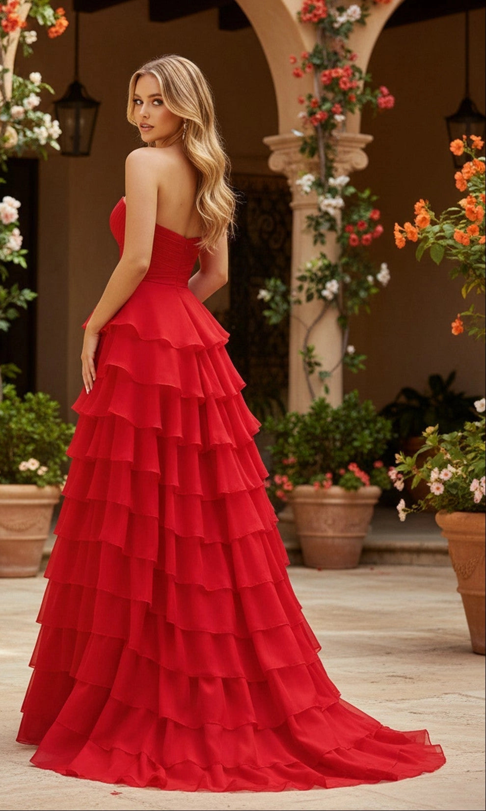 Romantic A Line Sweetheart Strapless Chiffon Floor Length Prom Dress