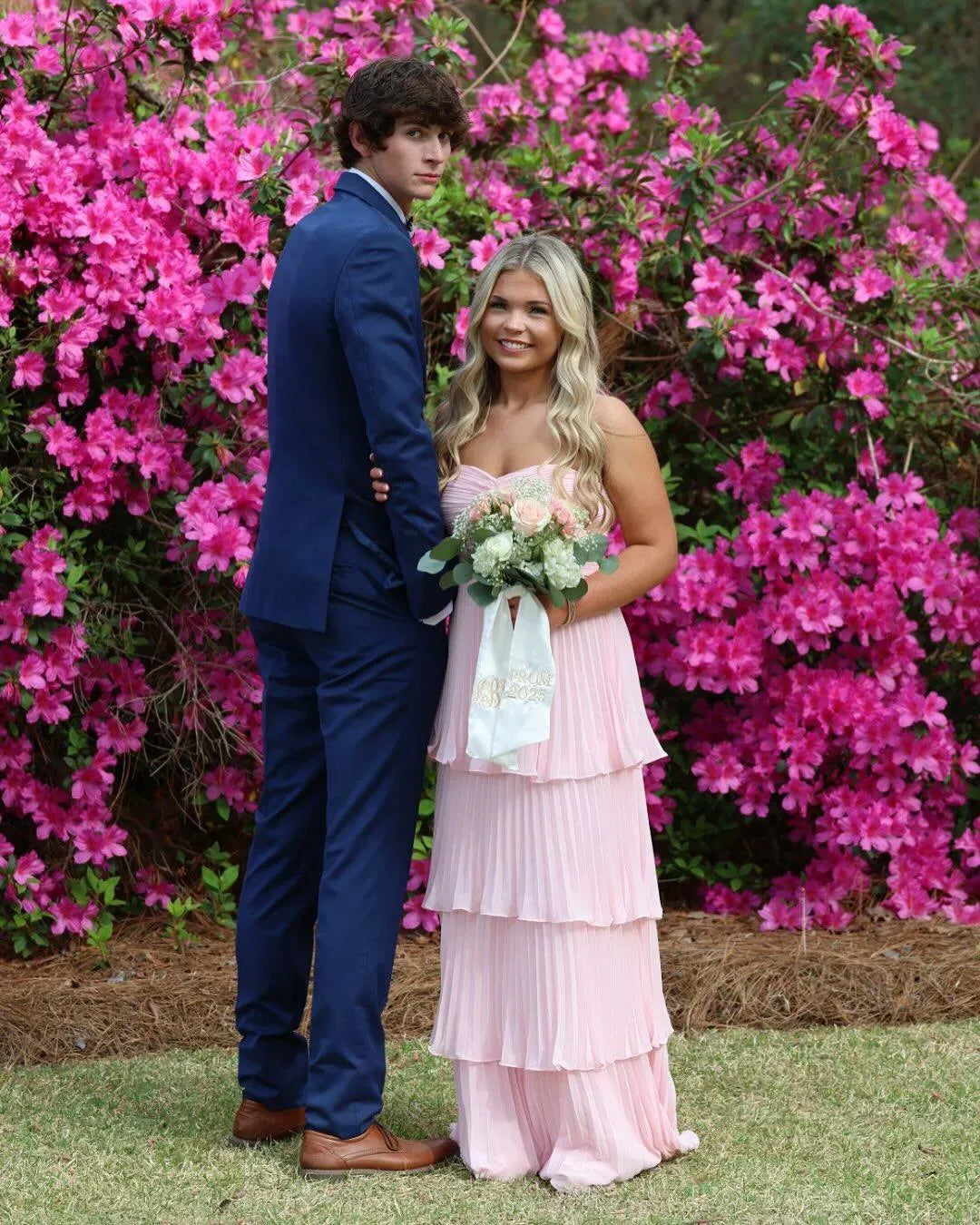 Romantic Chiffon A-Line Sweetheart Strapless Zipper Back Floor Length Wedding Guest Dress
