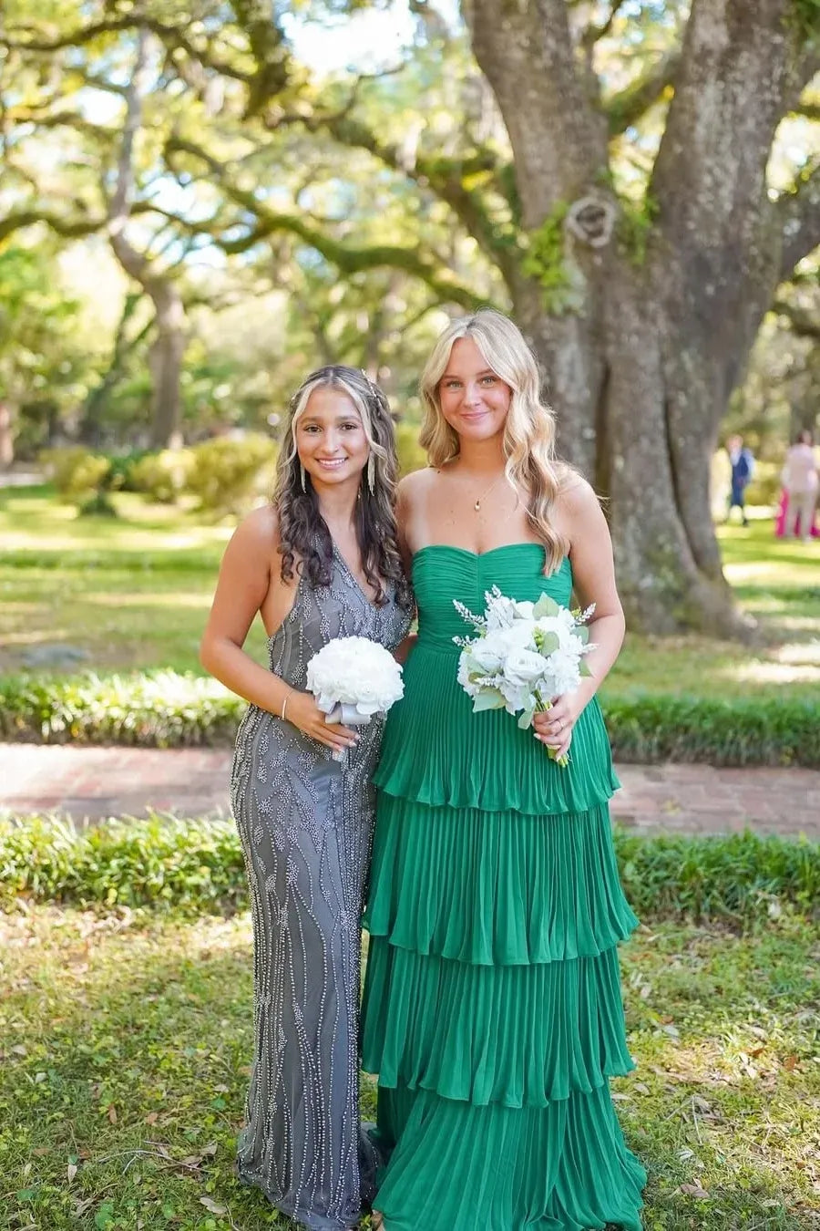 Romantic Chiffon A-Line Sweetheart Strapless Zipper Back Floor Length Wedding Guest Dress