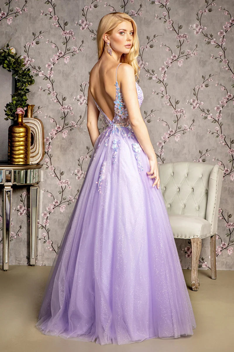 Dreamy A-Line Sweetheart Spaghetti-Strap Open V-Back Floor-Length Prom Dress