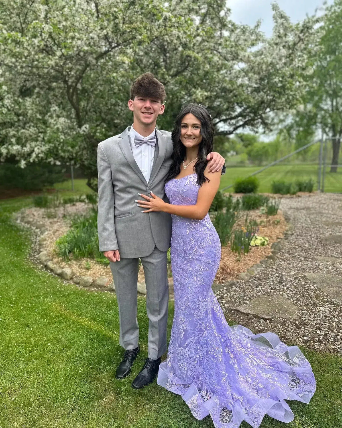 Radiant Lace Mermaid Scoop Neck Sleeveless Lace Up Back Long Prom Dress