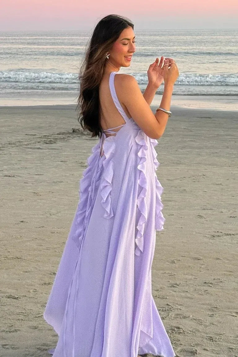 Romantic A-Line Sweetheart Sleeveless Lace-Up Back Floor-Length Prom Dress
