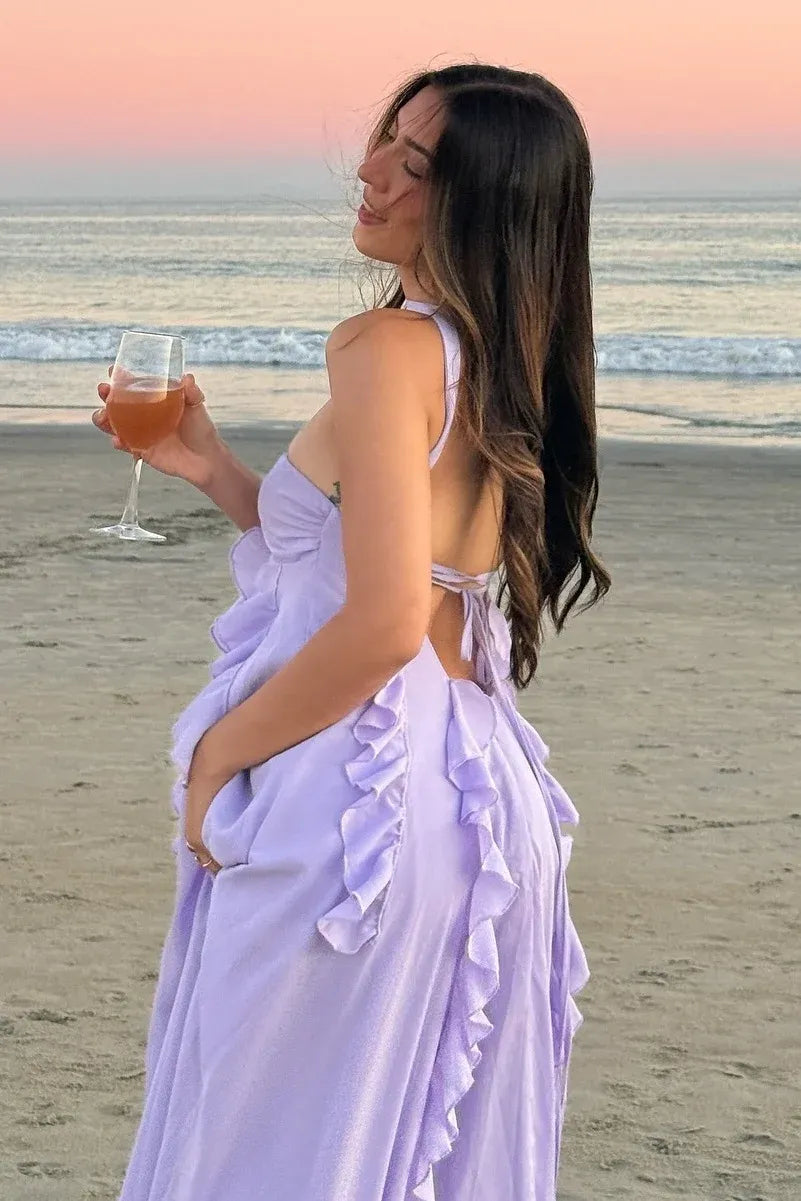 Romantic A-Line Sweetheart Sleeveless Lace-Up Back Floor-Length Prom Dress