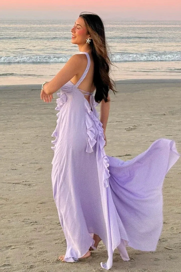 Romantic A-Line Sweetheart Sleeveless Lace-Up Back Floor-Length Prom Dress