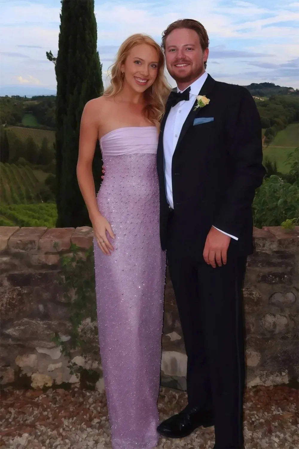 Glamorous Sequin Sheath Straight Neck Strapless Zipper Back Floor Length Prom Dress