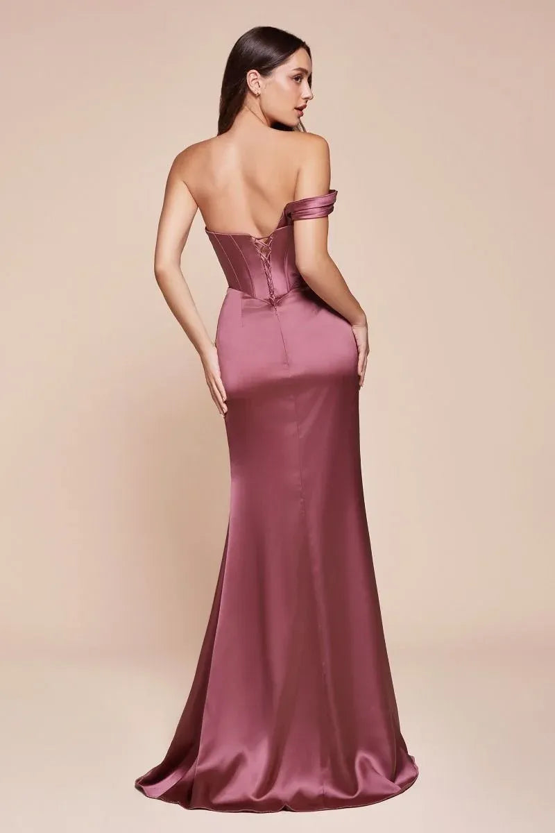 Elegant Sheath Sweetheart Off Shoulder Lace-Up Back Floor-Length Evening Dress