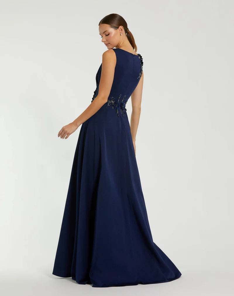Elegant A-Line Boat-Neck Sleeveless High-Back Floor-Length Mother of the Bride Dress
