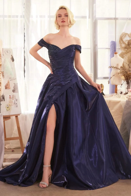Elegant Ball Gown Sweetheart Off-Shoulder Lace-Up Floor-Length Prom Dress