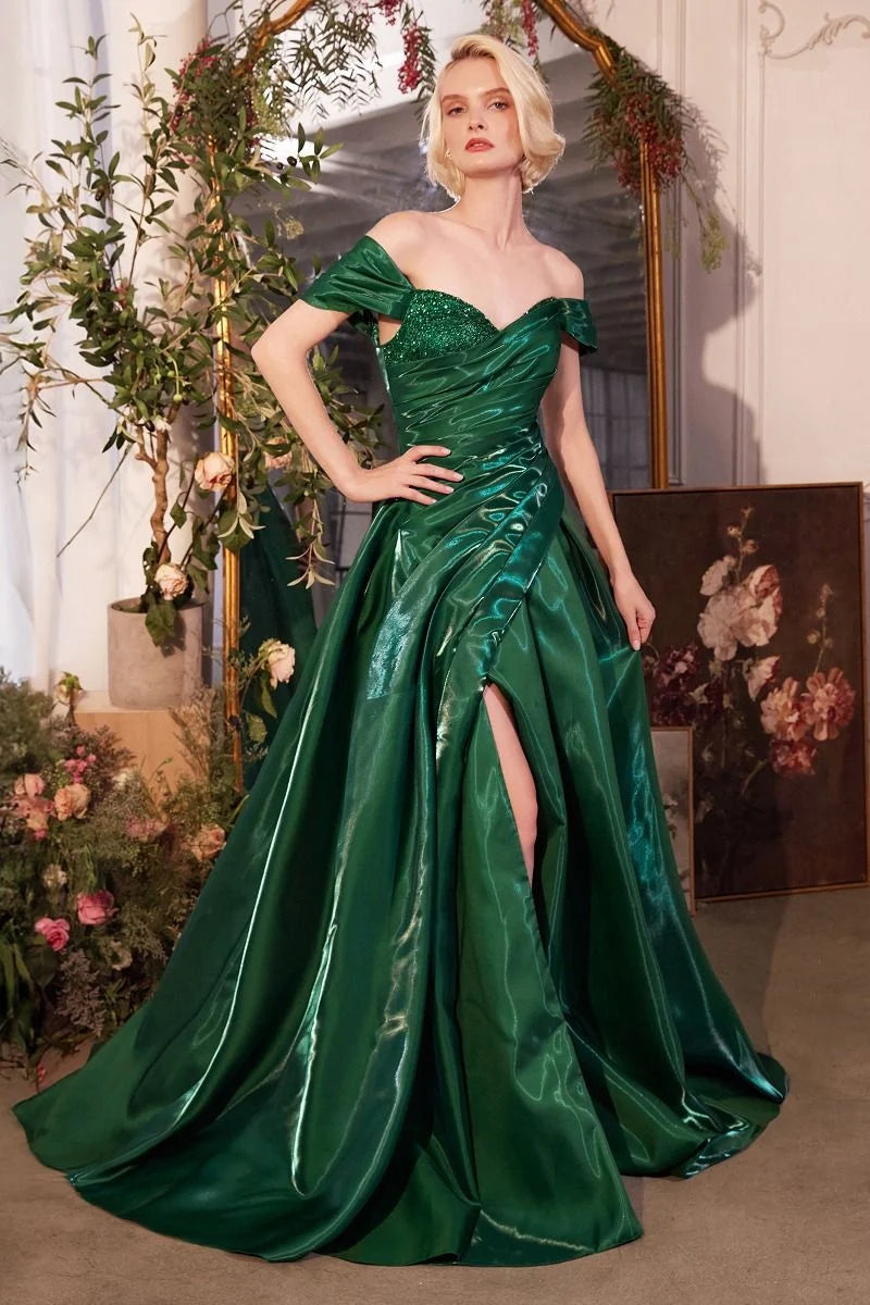 Elegant Ball Gown Sweetheart Off-Shoulder Lace-Up Floor-Length Prom Dress