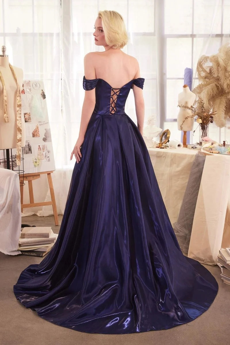 Elegant Ball Gown Sweetheart Off-Shoulder Lace-Up Floor-Length Prom Dress