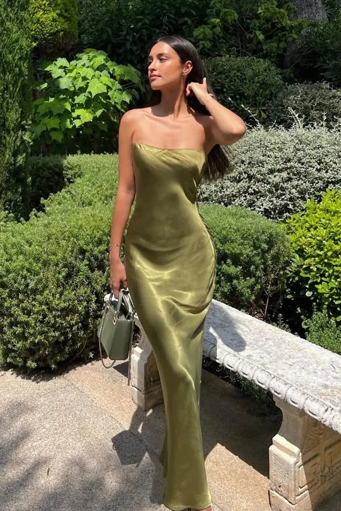 Elegant Sheath Straight Neck Sleeveless Minimal Back Floor Length Prom Dress