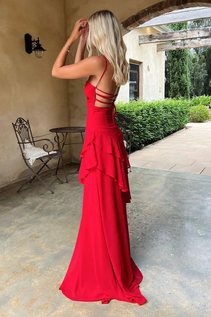 Romantic Chiffon A-Line Sweetheart Sleeveless Lace Up Back Floor Length Prom Dress
