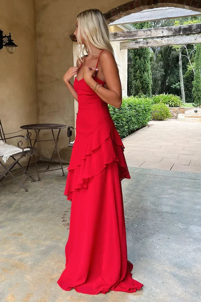 Romantic Chiffon A-Line Sweetheart Sleeveless Lace Up Back Floor Length Prom Dress