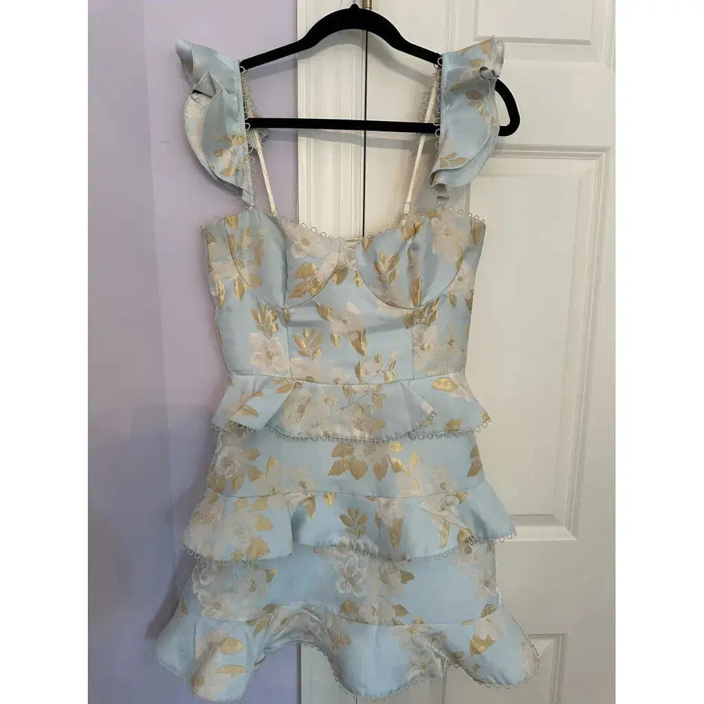 Sweet A-Line Square Neck Ruffle Sleeves Lace-Up Back Mini Homecoming Dress
