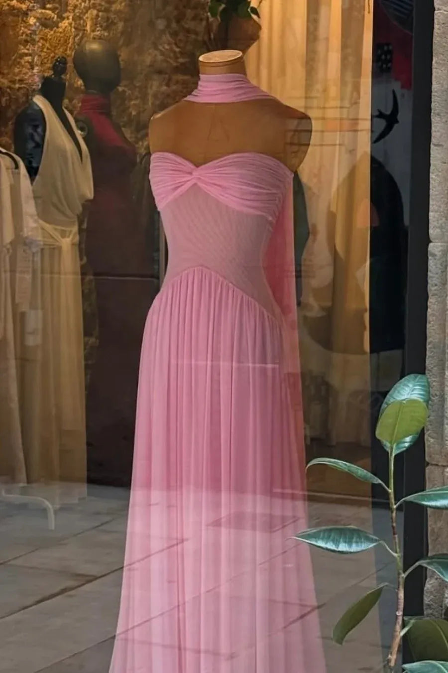 Elegant Chiffon A-Line Sweetheart Sleeveless Open Back Scarf Tie Long Party Dress