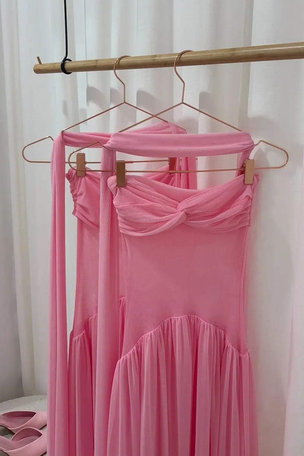 Elegant Chiffon A-Line Sweetheart Sleeveless Open Back Scarf Tie Long Party Dress