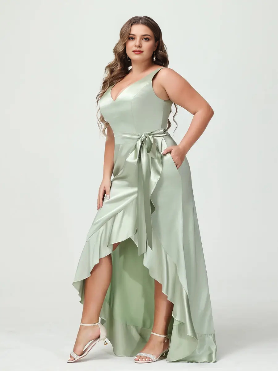 plus-size-sage-green-satin-high-low-wedding-guest-dress-front.webp