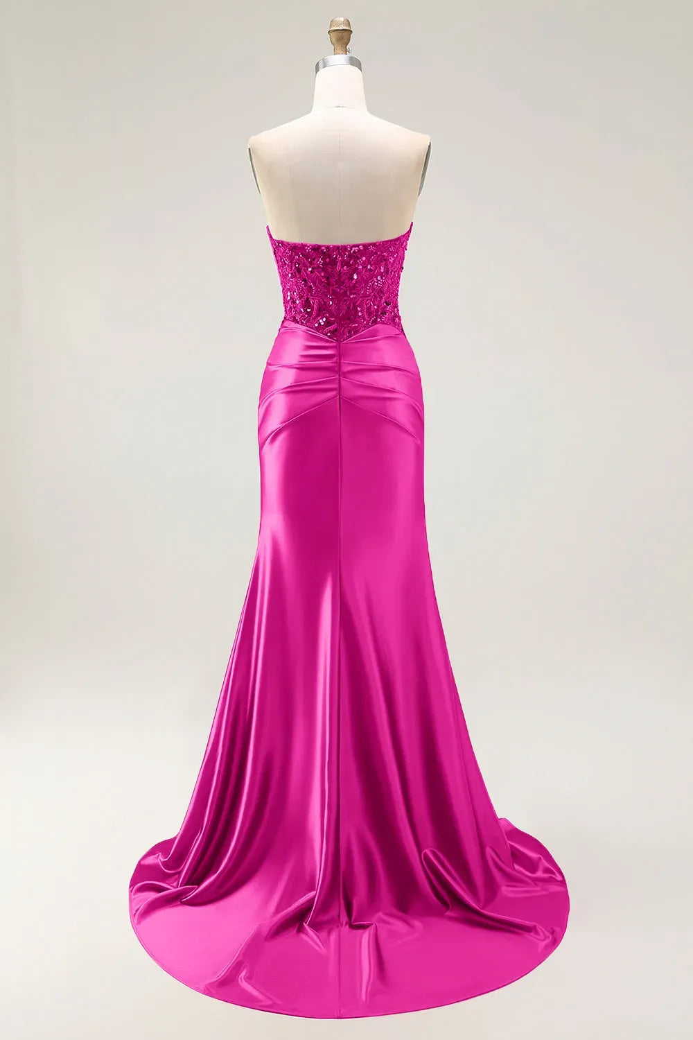 Glamorous Mermaid Sweetheart Strapless Zipper Back Slit Train Red Prom Dress