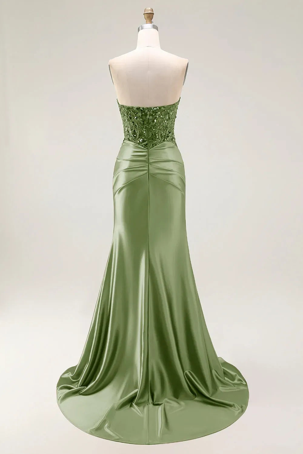 Glamorous Mermaid Sweetheart Strapless Zipper Back Slit Train Red Prom Dress