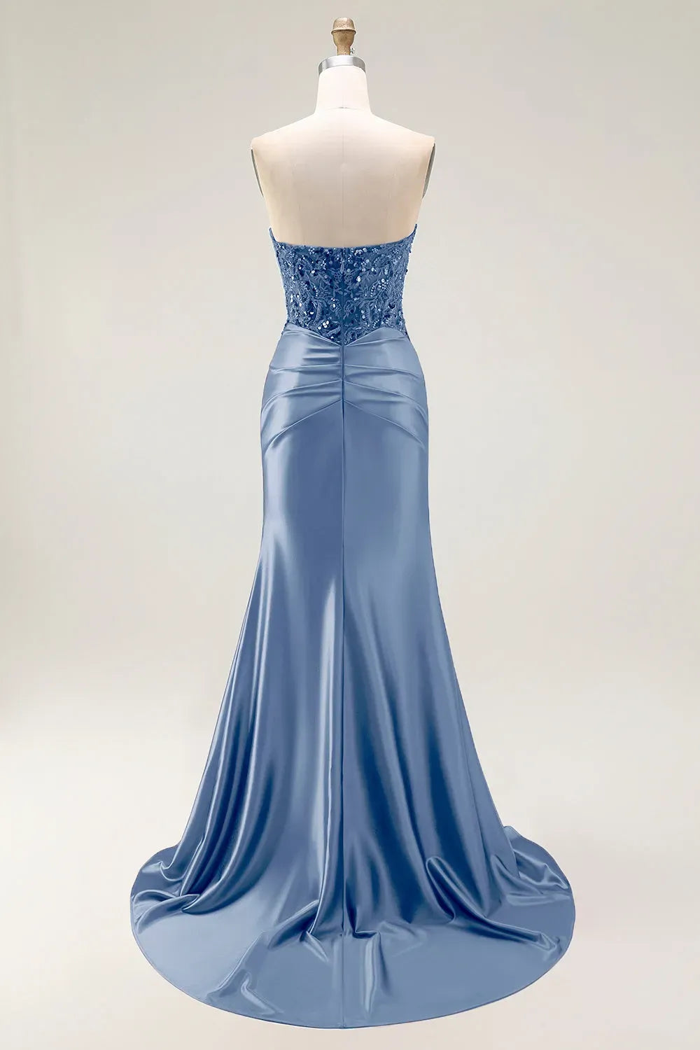 Glamorous Mermaid Sweetheart Strapless Zipper Back Slit Train Red Prom Dress