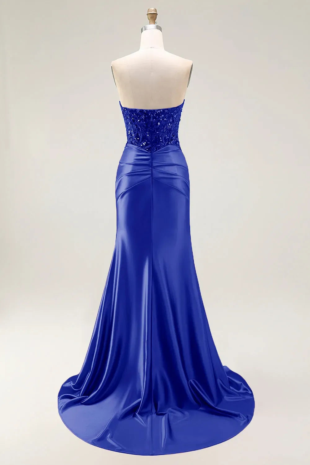 Glamorous Mermaid Sweetheart Strapless Zipper Back Slit Train Red Prom Dress