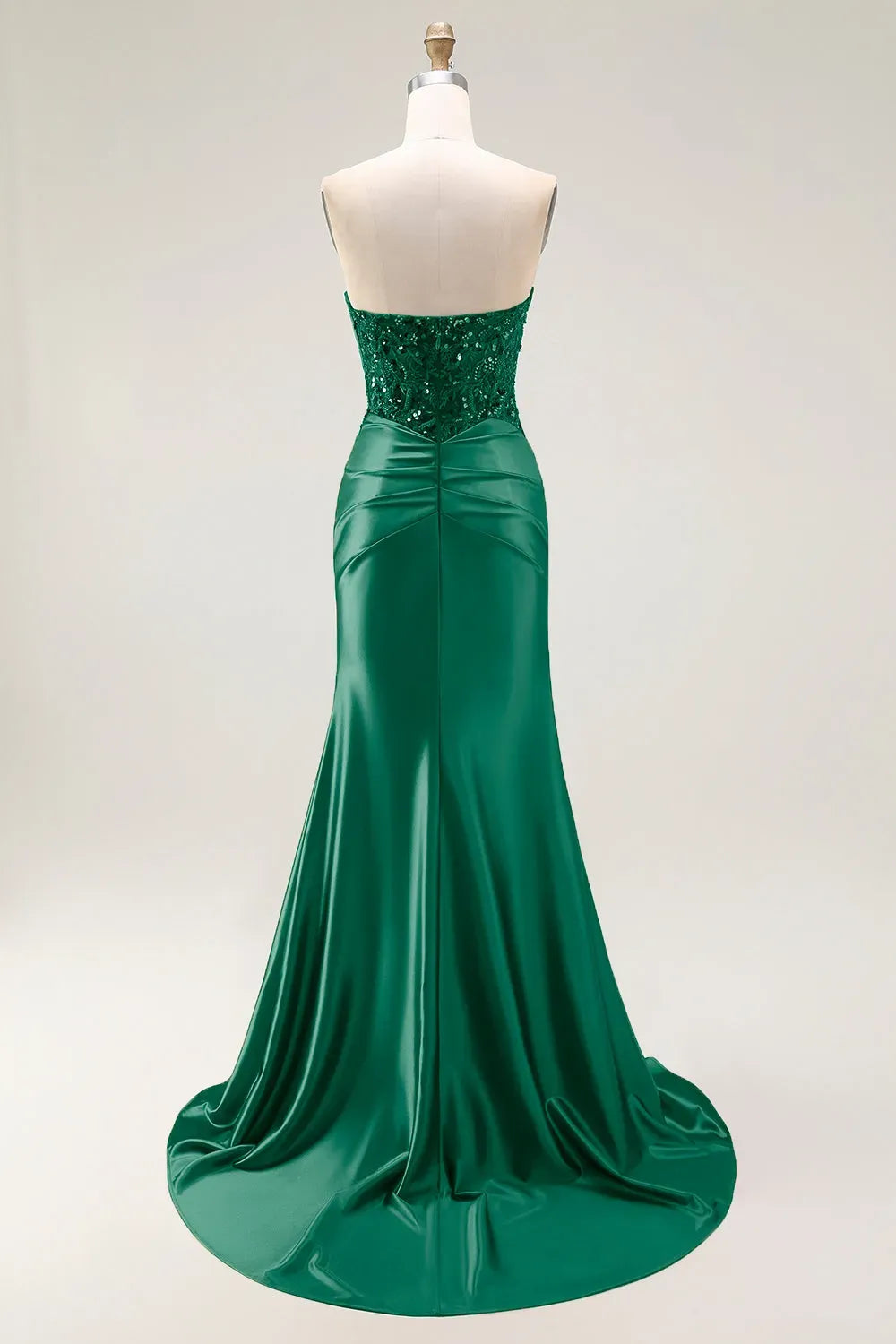 Glamorous Mermaid Sweetheart Strapless Zipper Back Slit Train Red Prom Dress