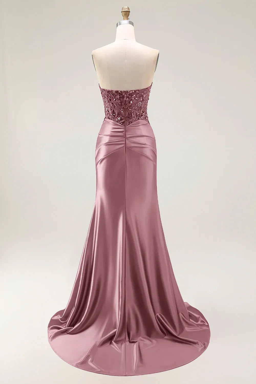 Glamorous Mermaid Sweetheart Strapless Zipper Back Slit Train Red Prom Dress