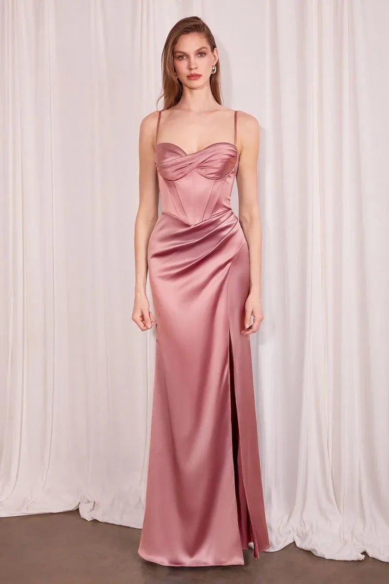 Elegant Sheath Sweetheart Spaghetti Strap Zip Back Floor-Length Prom Dress