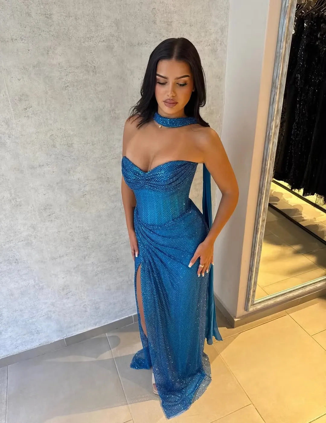 Glamorous Sheath Sweetheart Sleeveless Corset Floor-Length Prom Dress