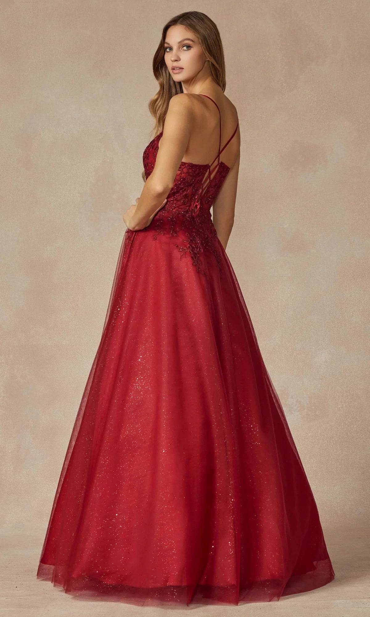 Enchanting A-Line Scoop Neck Sleeveless Glitter Tulle Floor Length Prom Dress