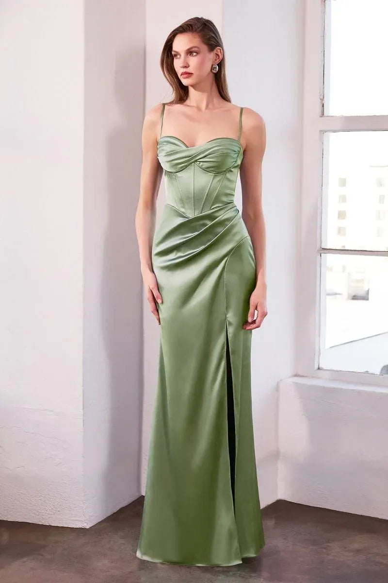 Elegant Sheath Sweetheart Spaghetti Strap Zip Back Floor-Length Prom Dress