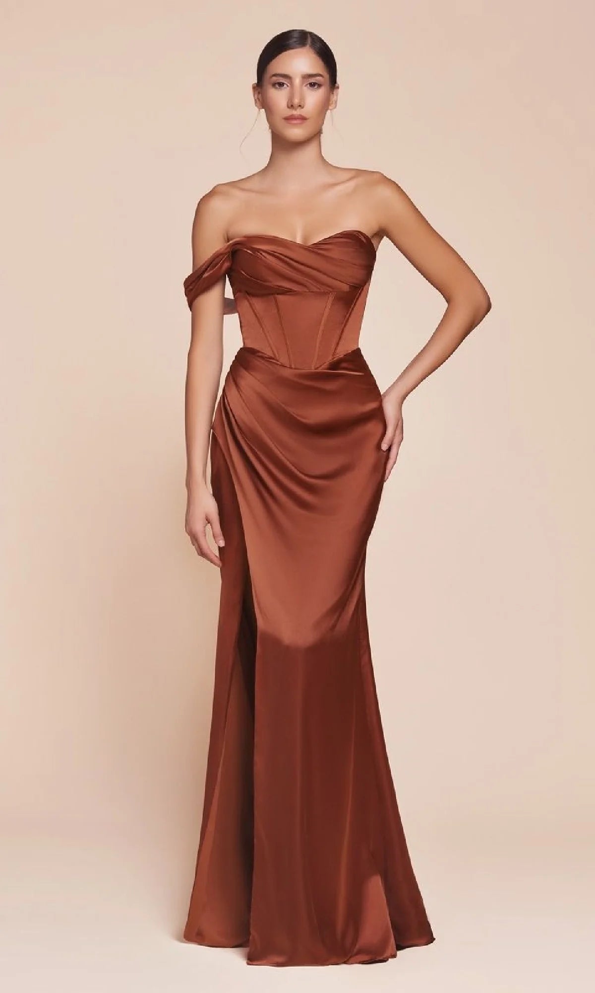 Romantic Sheath Sweetheart Off Shoulder Satin Floor Length Prom Dress