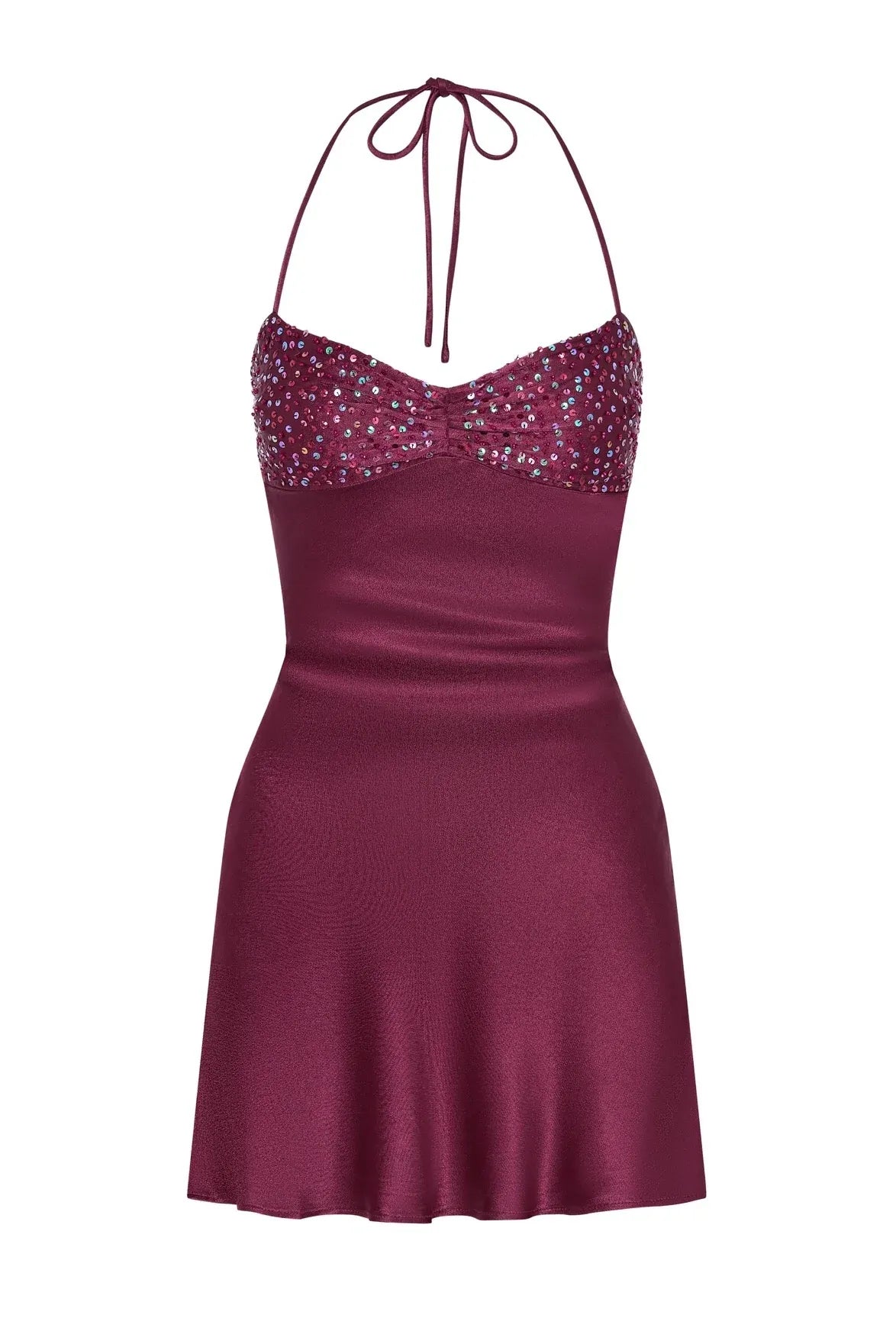 Radiant Sheath Sweetheart Halter Lace Up Back Mini Homecoming Dress