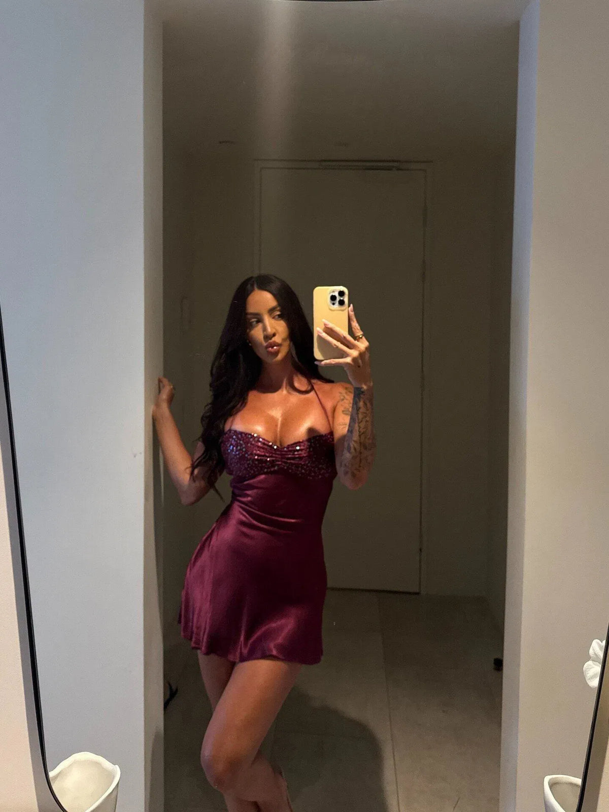 Radiant Sheath Sweetheart Halter Lace Up Back Mini Homecoming Dress